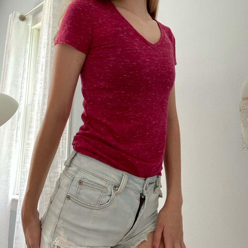 Super soft red v neck
